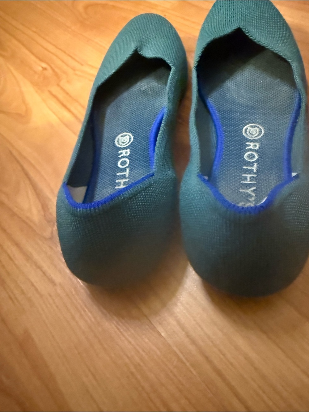 Rothy's Women's Pointed Toe Knit Slip-On Flats Comfort Green/Blue US 10.5 - Picture 2 of 9